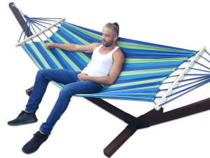  Stelaż 65mm impregnowany + Hamak 2 osobowy - Comfort Zone