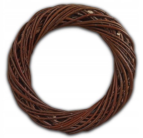 Wianek wiklinowy brązowy 25 cm