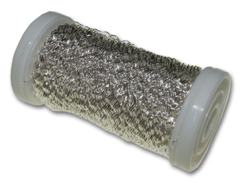 Drut florystyczny krępowany falowany srebrny 0,30 mm