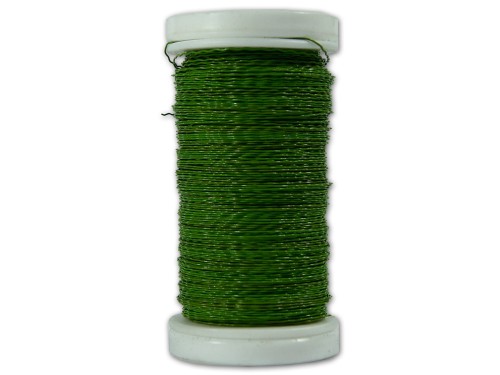 Drut florystyczny krępowany falowany zielony matowy 0,30mm