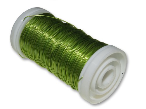 Drut florystyczny lakierowany gładki j.zielony 0,35mm 75g