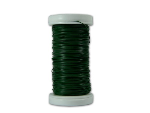 Drut florystyczny gładki lakierowany zielony matowy 0,35mm 75g