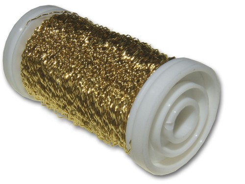 Drut florystyczny krępowany falowany c.złoty 0,30mm