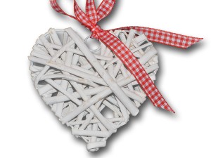 Serce wiklinowe zawieszka - 8 cm