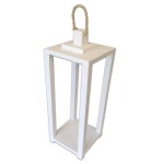 Lampion drewniany biały 55 cm