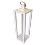Lampion drewniany biały 65 cm
