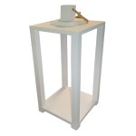 Lampion drewniany biały 45 cm