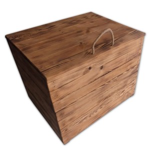 Skrzynia kufer drewniany piniowy opalany 70 L