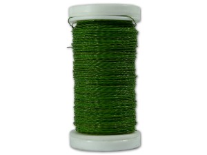 Drut florystyczny krępowany falowany zielony matowy 0,30mm