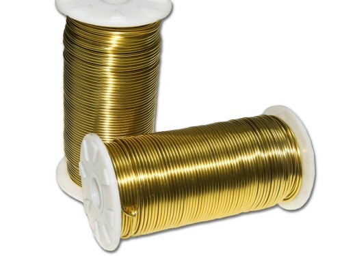Drut florystyczny aluminiowy złoty 1mm, 100 gram