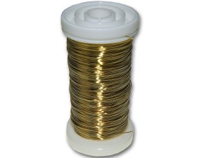 Drut florystyczny gładki lakierowany złoty 0,35mm 75g