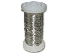 Drut florystyczny gładki lakierowany srebrny  0,35mm 75g